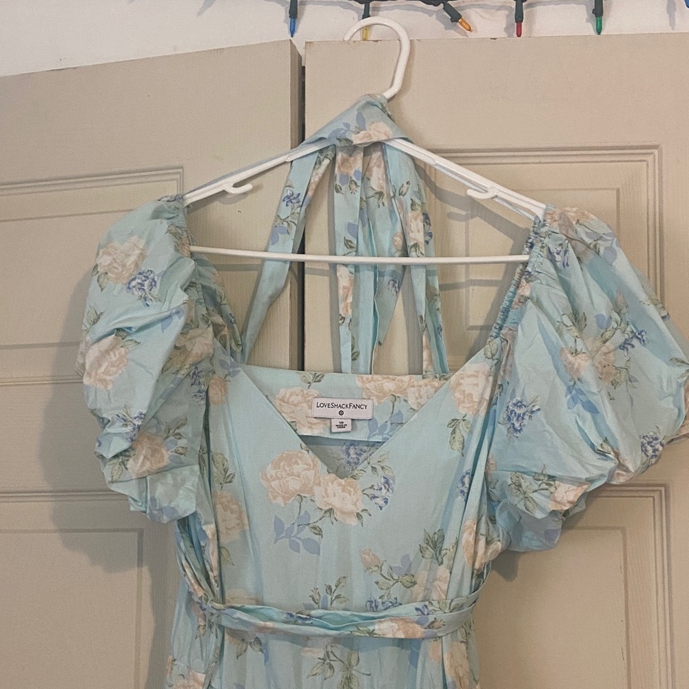 LoveShackFancy Blue Floral Maxi Dress - Picture 4 of 6